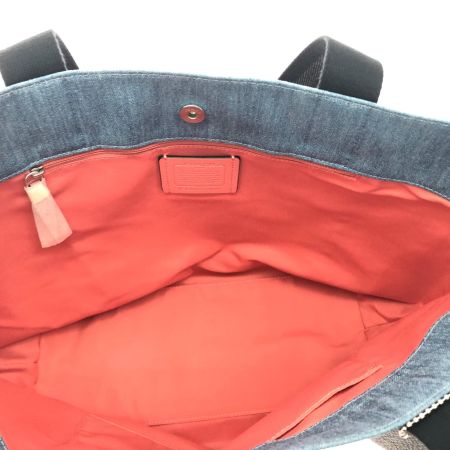 COACH コーチ レディース デニムトートバッグ DENIM TOTE アウトレット  91131 ブルー