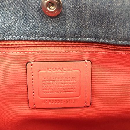 COACH コーチ レディース デニムトートバッグ DENIM TOTE アウトレット  91131 ブルー