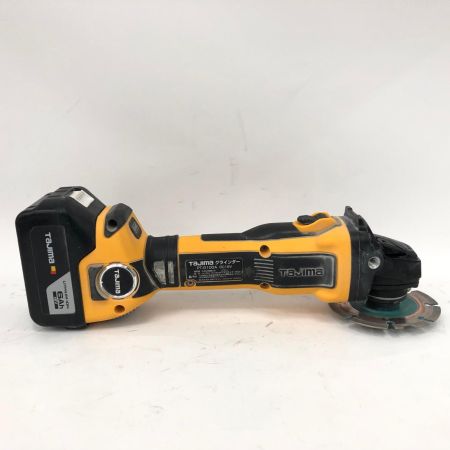 TAJIMA タジマ コードレス式 18V 充電式 グラインダー 充電器・充電池2個・ケース付 PSEマーク有 スイッチ固 PT-G100A イエロー