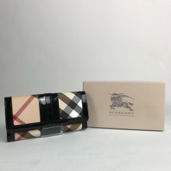 ■■ BURBERRY バーバリー 二つ折り長財布 ノバチェック PVC  SUPERNOVA BLACK Aランク