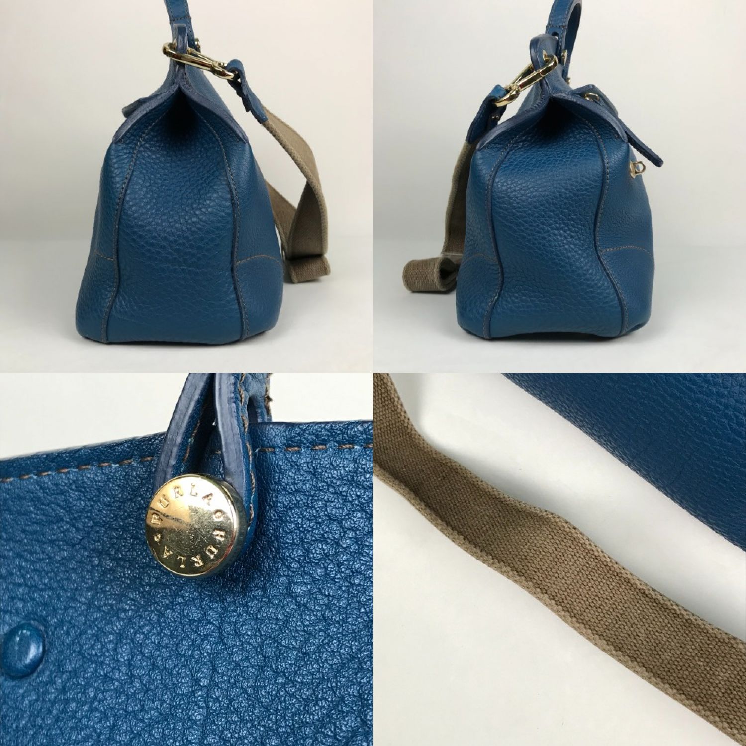 中古】 FURLA フルラ パイパー F5795 ショルダーハンドバッグ ブルー A