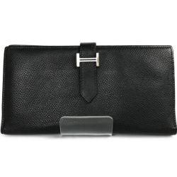 ■■ HERMES エルメス ベアンスフレ ヴォー・エプソン □R刻印 2014年製 二つ折り財布 ブラック Bランク