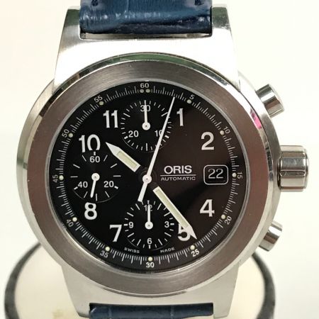  ORIS オリス ビッグクラウン 自動巻き メンズ腕時計 クロノグラフ ブラック 7511