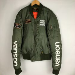 ■■ VANSON バンソン ライディングジャケット サイズL プロテクター欠品 VS578-W1501 オリーブ Bランク