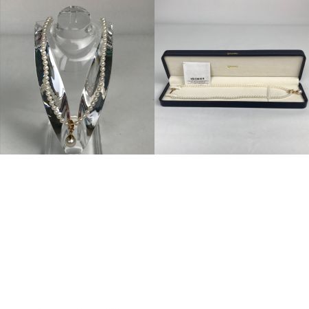  田崎真珠 ネックレス K18 ダイヤ0.01ct パール 真珠