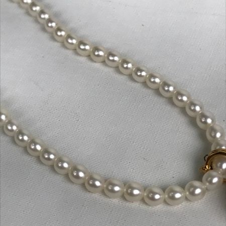  田崎真珠 ネックレス K18 ダイヤ0.01ct パール 真珠