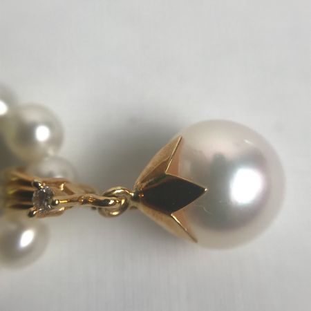  田崎真珠 ネックレス K18 ダイヤ0.01ct パール 真珠