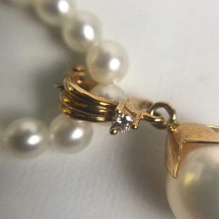  田崎真珠 ネックレス K18 ダイヤ0.01ct パール 真珠