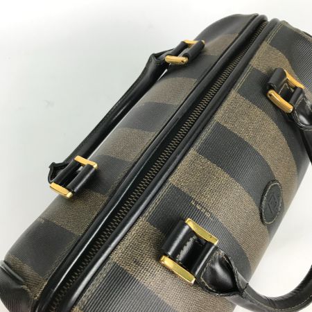  FENDI フェンディ ペカン柄 ミニボストンバッグ ハンドバッグ ブラウン
