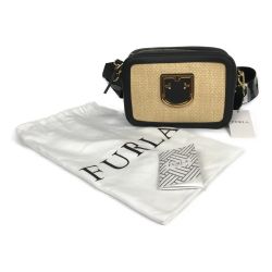 ■■ FURLA フルラ クロスボディバッグ Brava mini ショルダーバッグ  283370 ベージュ×ブラック Sランク