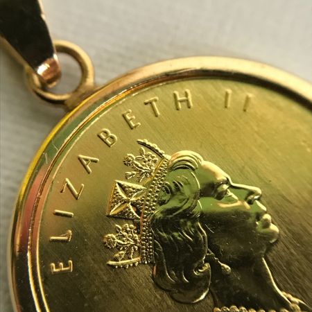   K24 コインネックレス K18 キャッチ カナダ エリザベス2世 1997 メイプルリーフ 1/10oz 総重量 3.8g