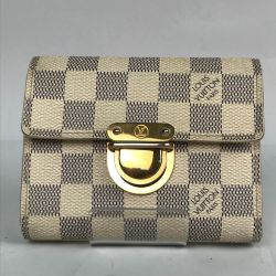 ■■ LOUIS VUITTON ルイヴィトン ダミエ アズール ポルトフォイユ・ジョイ 三つ折り財布 N60030 アイボリー Bランク