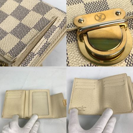  LOUIS VUITTON ルイヴィトン ダミエ アズール ポルトフォイユ・ジョイ 三つ折り財布 N60030 アイボリー