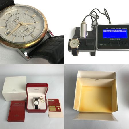  OMEGA オメガ DeVille デビル プレステージ 自動巻き レザー メンズ腕時計 1108