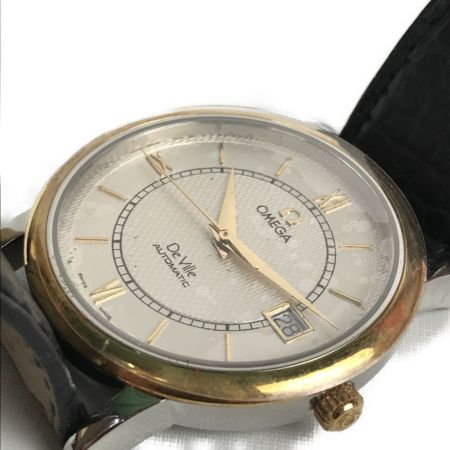  OMEGA オメガ DeVille デビル プレステージ 自動巻き レザー メンズ腕時計 1108