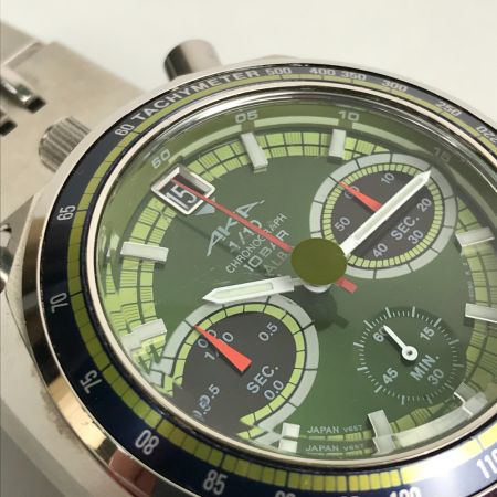  ALBA アルバ AKA 1/10 クロノグラフ グリーン クオーツ メンズ腕時計 本体のみ 657-6060