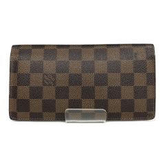  LOUIS VUITTON ルイヴィトン ダミエ ポルトフォイユ・ブラザ 二つ折り長財布  N60017 ブラウン TS1132 Bランク