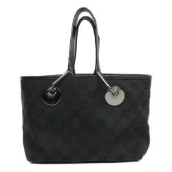 ■■ GUCCI グッチ GGキャンバス ミニトートバッグ  120844 ブラック Bランク