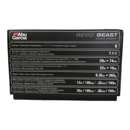  Abu Garcia アブガルシア レボ３ ビースト ベイトリール 右巻き 箱付 1324529