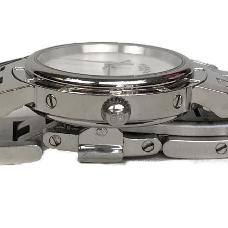  HERMES エルメス クリッパー ナクレ 12P ダイヤベゼル シェル文字盤 SS クォーツ レディース腕時計 CL4.230