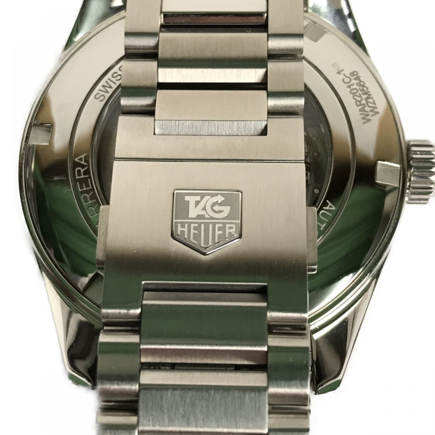 タグ・ホイヤー TAG HEUER カレラキャリバー5 WAR201E ネイビー ステンレススチール SS/レザー 自動巻き メンズ 腕時計
