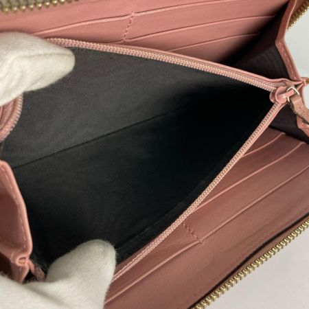  GUCCI グッチ マイクログッチシマレザー ラウンドファスナー財布 長財布 449391 くすみピンク