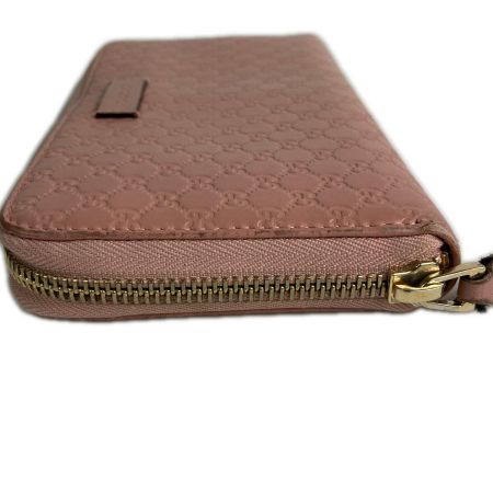  GUCCI グッチ マイクログッチシマレザー ラウンドファスナー財布 長財布 449391 くすみピンク