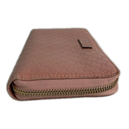  GUCCI グッチ マイクログッチシマレザー ラウンドファスナー財布 長財布 449391 くすみピンク