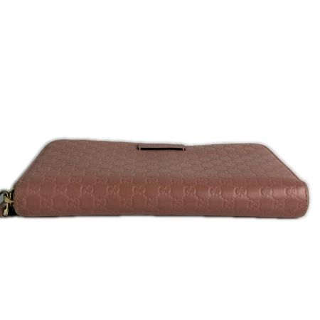  GUCCI グッチ マイクログッチシマレザー ラウンドファスナー財布 長財布 449391 くすみピンク