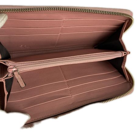  GUCCI グッチ マイクログッチシマレザー ラウンドファスナー財布 長財布 449391 くすみピンク