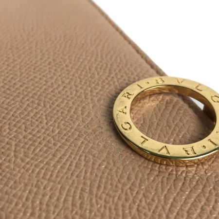  BVLGARI ブルガリ 二つ折り長財布 ブルガリ・ブルガリ レザー 291025 ピンクベージュ