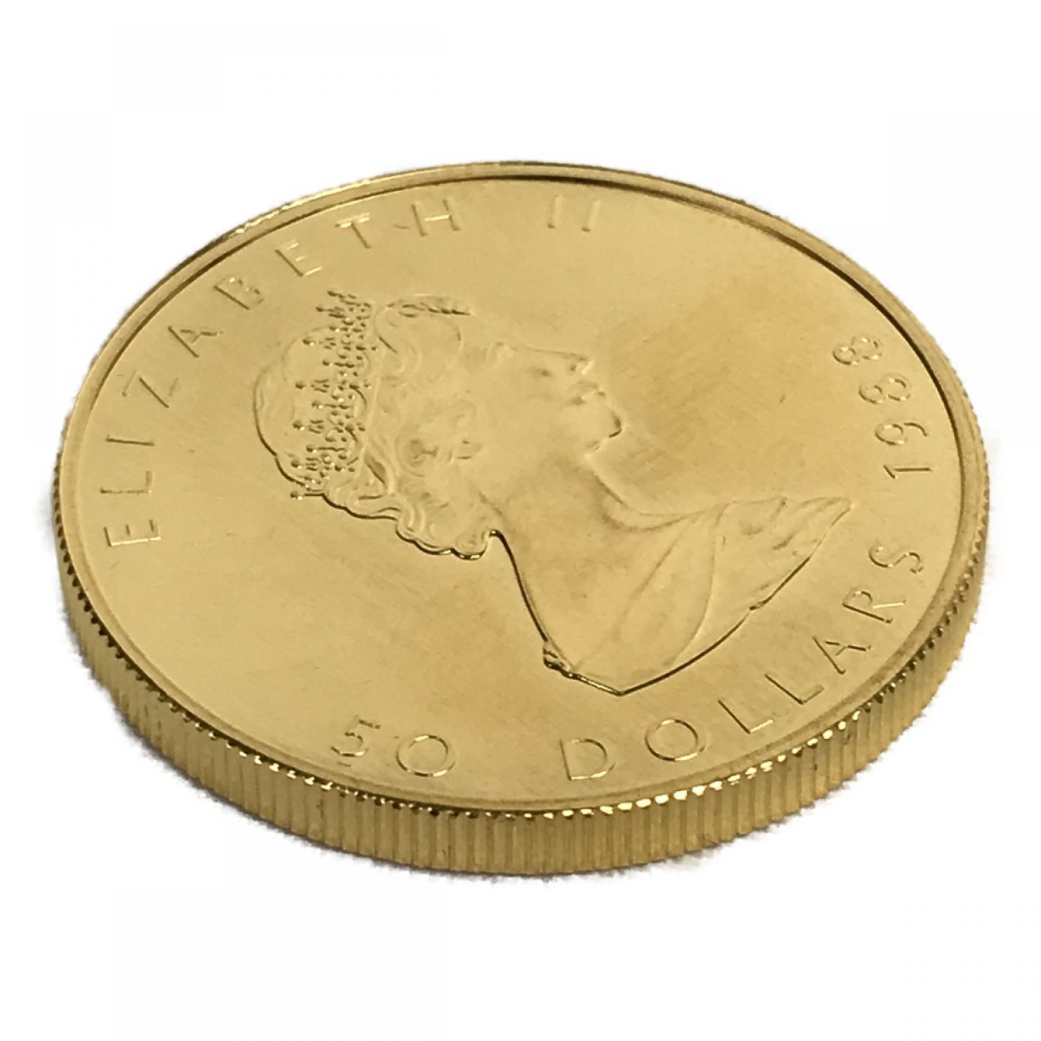 ■■金貨 メイプルリーフ金貨 エリザベス カナダ 1989年 50ドル 1oz 31.1g 純金 K24 コイン 9999