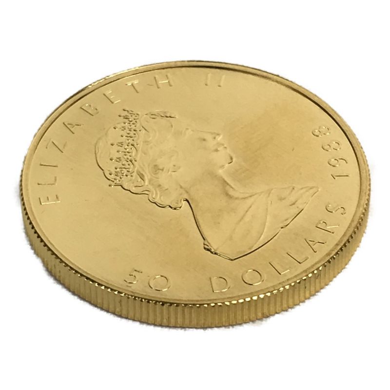 中古】 金貨 メイプルリーフ金貨 エリザベス カナダ 1988年 50ドル 1oz 