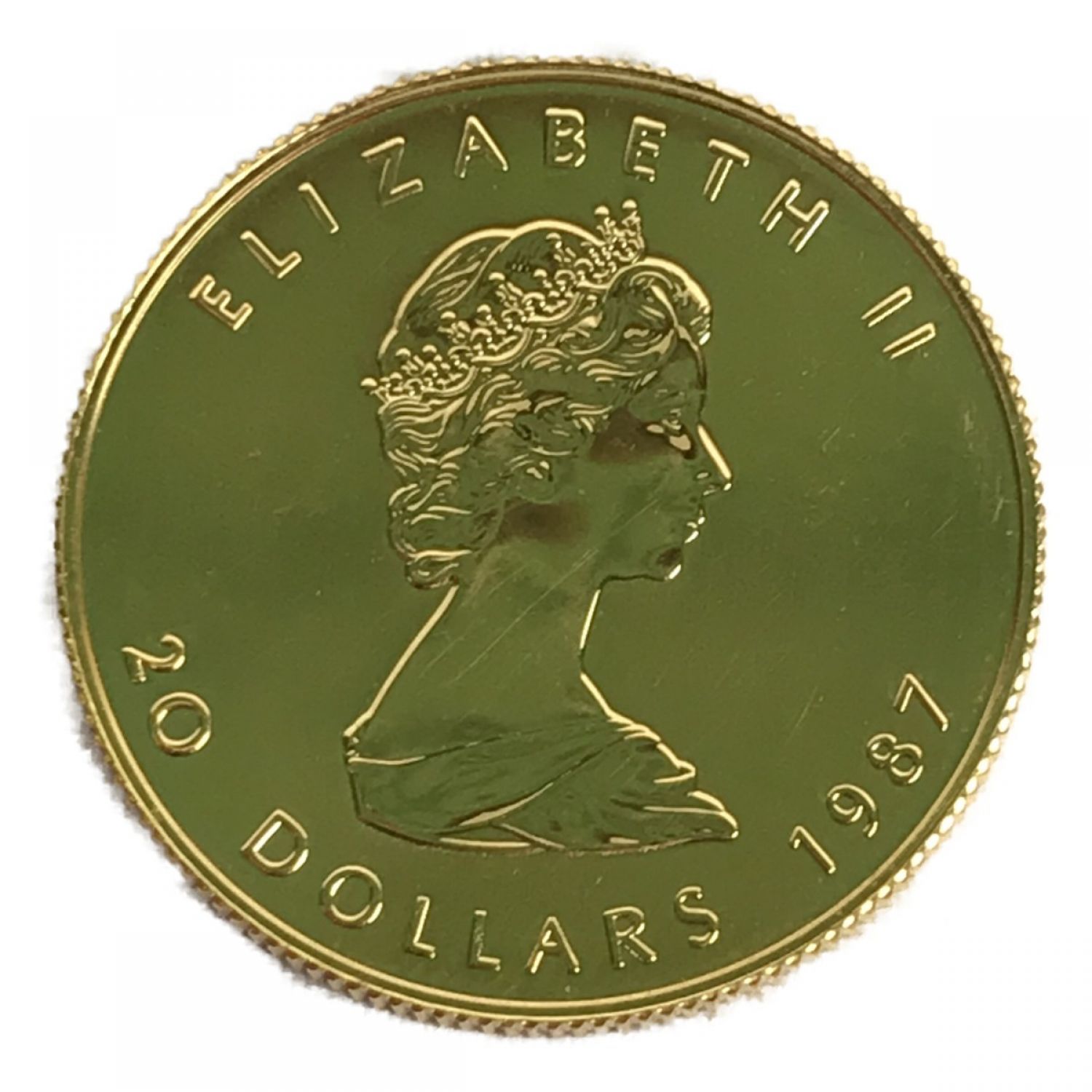 ■■金貨 メイプルリーフ金貨 エリザベス カナダ 1987年 20ドル 1/2oz 15.5g 純金 K24 コイン 9999
