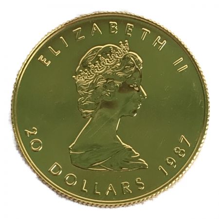 金貨 メイプルリーフ金貨 エリザベス カナダ 1987年 20ドル 1/2oz 15.5g 純金 K24 コイン  9999｜中古｜なんでもリサイクルビッグバン