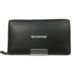 ■■ BALENCIAGA バレンシアガ 長財布 ラウンドファスナー  594317 1090 V 584048 ブラック Bランク