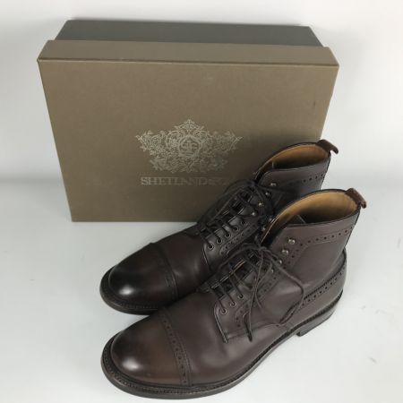  SHETLAND FOX シェットランドフォックス ショートブーツ 27cm レースアップブーツ 052F SF ダークブラウン
