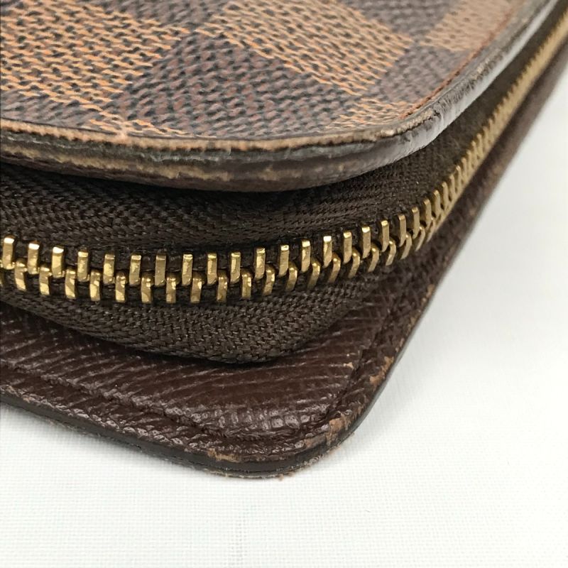 中古】 LOUIS VUITTON ルイヴィトン ダミエ ポルトモネ ジップ