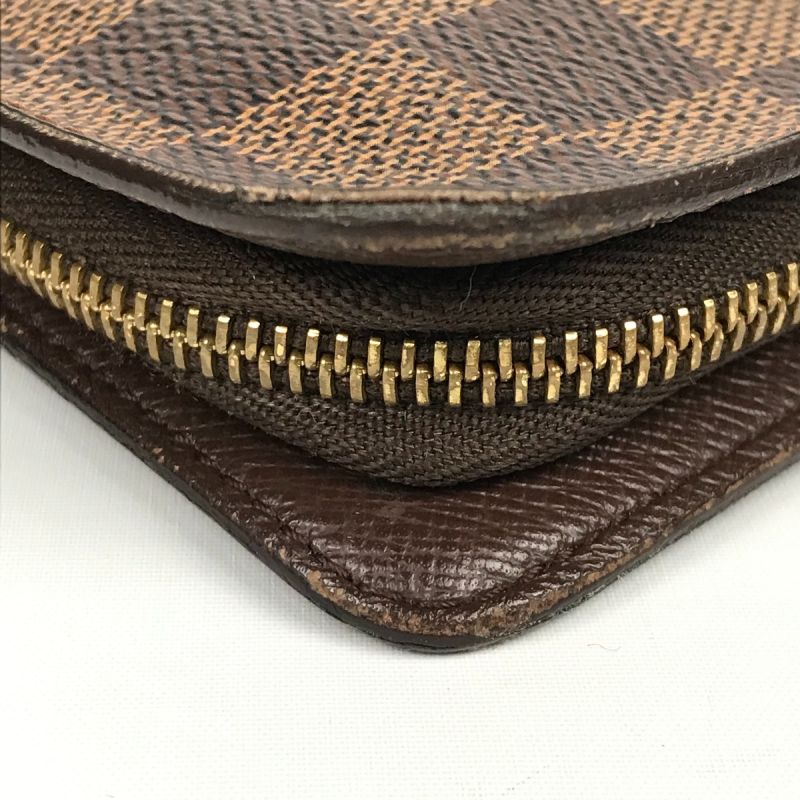 中古】 LOUIS VUITTON ルイヴィトン ダミエ ポルトモネ ジップ 