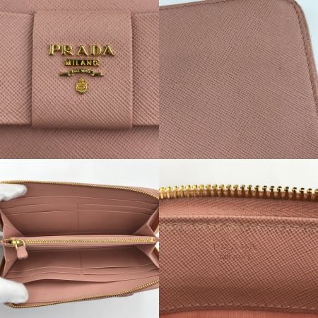  PRADA プラダ サフィアーノ ラウンドファスナー長財布 箱付 1M0506 ピンク