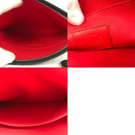  Christian Louboutin クリスチャンルブタン LOVE クラッチバッグ ショルダーストラップ ハートの中欠品有 ブラック