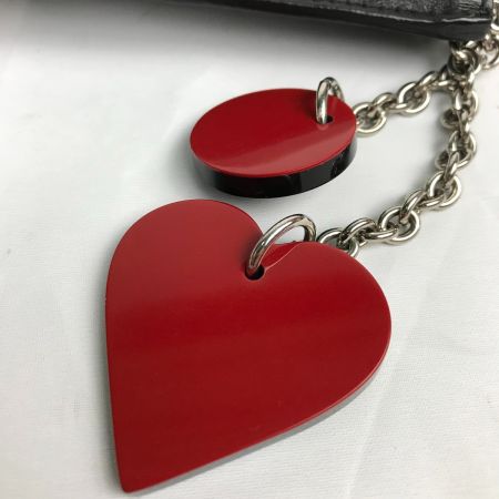  Christian Louboutin クリスチャンルブタン LOVE クラッチバッグ ショルダーストラップ ハートの中欠品有 ブラック