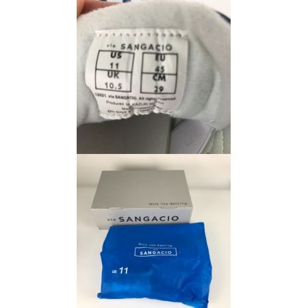  sangacio サンガッチョ にゅ～ず 29cm スリッポン スニーカー 箱付き GT-40 ブルーメタリック