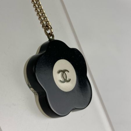  CHANEL シャネル カメリア ココマーク フラワーモチーフ ネックレス ラインストーン ブラック x ホワイト