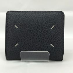 ■■ Maison Margiela マルタンマルジェラ メゾンマルジェラ 2つ折り財布 レザー  S56UI0140 ネイビー Bランク