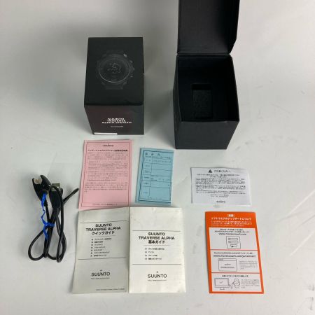  SUUNTO スント 腕時計 充電式デジタルウォッチ TRAVERSE ALPHA OW151 ブラック 充電ケーブル・箱・取説付
