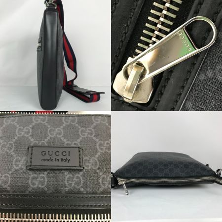  GUCCI グッチ メッセンジャーバッグ ショルダーバッグ GGスプリーム 箱 保存袋 紙袋付 474137 ブラック