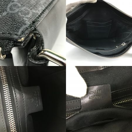  GUCCI グッチ メッセンジャーバッグ ショルダーバッグ GGスプリーム 箱 保存袋 紙袋付 474137 ブラック