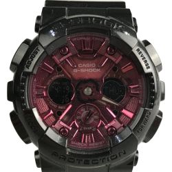 ■■ CASIO カシオ G-SHOCK 腕時計 アナデジ GMA-S120RB ブラック x レッド 箱付 Bランク