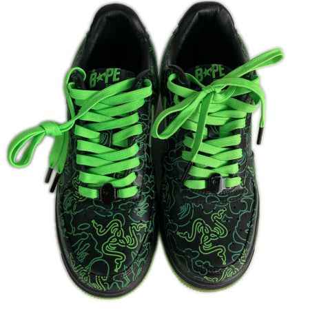  A BATHING APE RAZER×BAPE NEON CAMO M2 26cm スニーカー ブラック×ライトグリーン